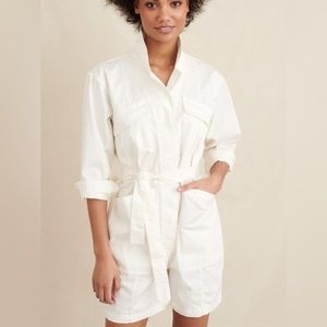 NWT Alex Mill Short Expedition Jumpsuit In Cotton Twill Ecru Small